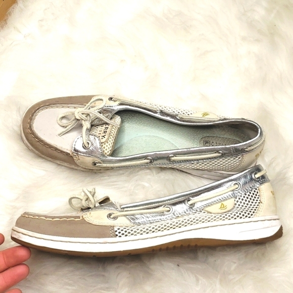 Sperry Top-Sider Angelfish Open Mesh Boat Shoe Silver Gray 8.5 - Picture 5 of 8